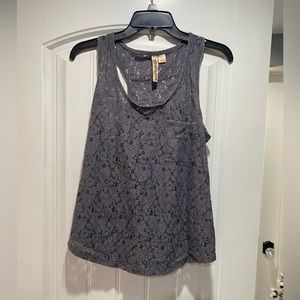 Eyeshadow Gray Lace Tank Top